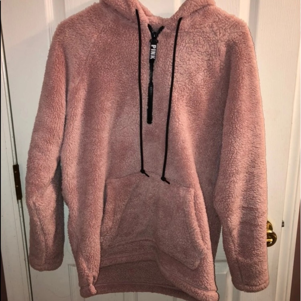 PINK Sherpa half zip XS